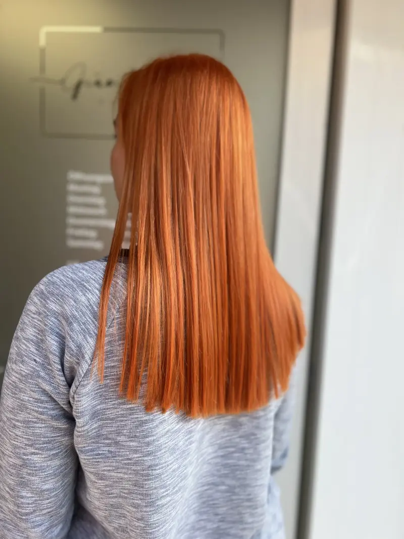 Kupferorange glatt lang