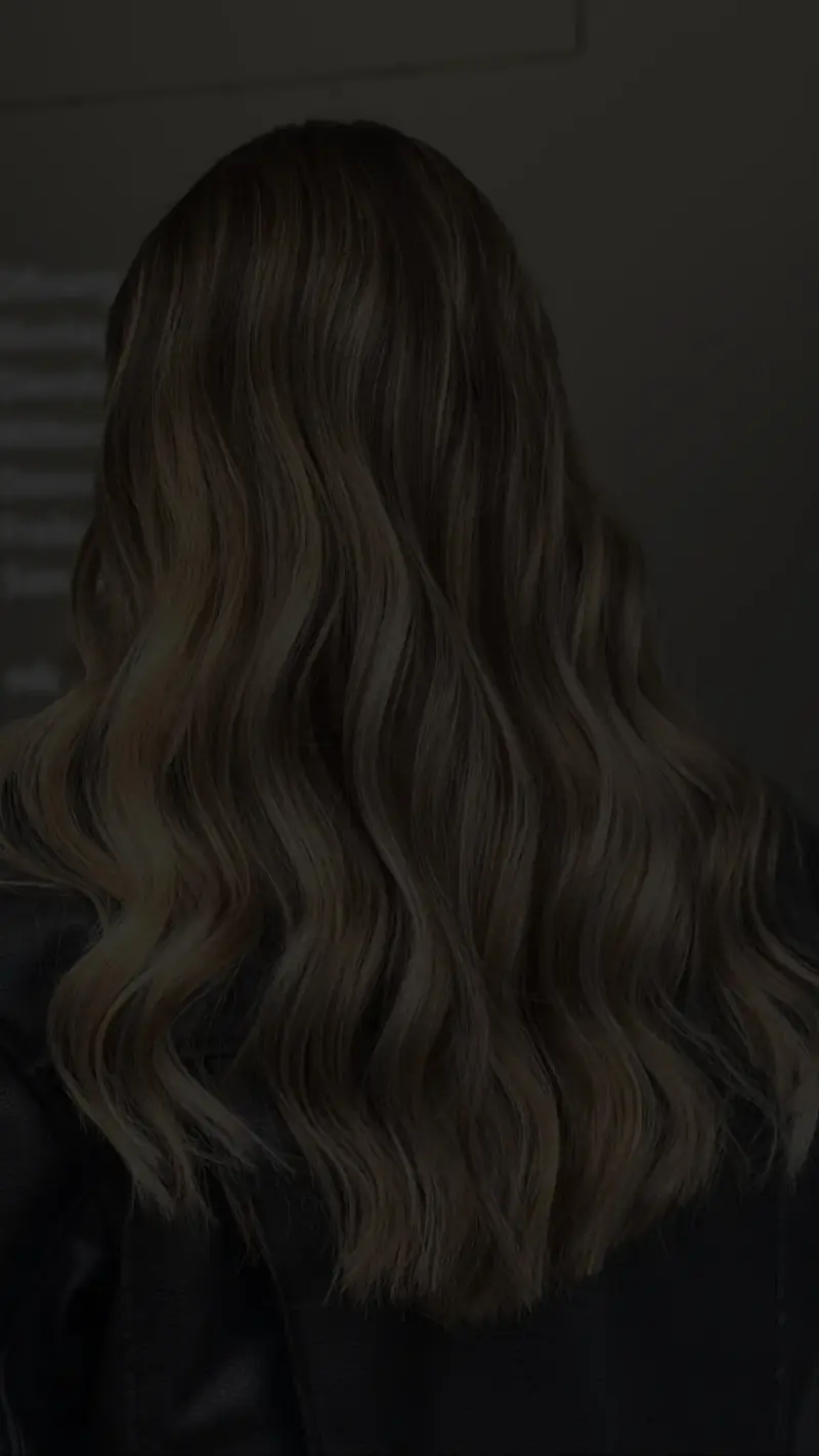 Espressobraun Balayage wellig lang